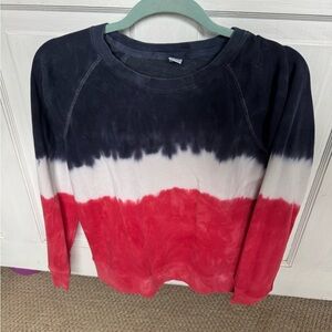 Old Navy Blue and Red Tie-Dye Shirt